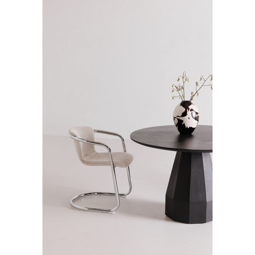 Moe's Home Collection - Freeman Chrome Frame Dining Chair Blended Cream - Set of 2 - PK-1114-37 | American Home Furniture