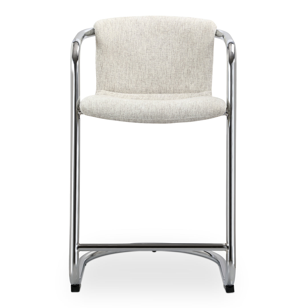 Moe's Home Collection - Freeman Chrome Frame Counter Stool Blended Cream - Set of 2 - PK-1115-37 | American Home Furniture