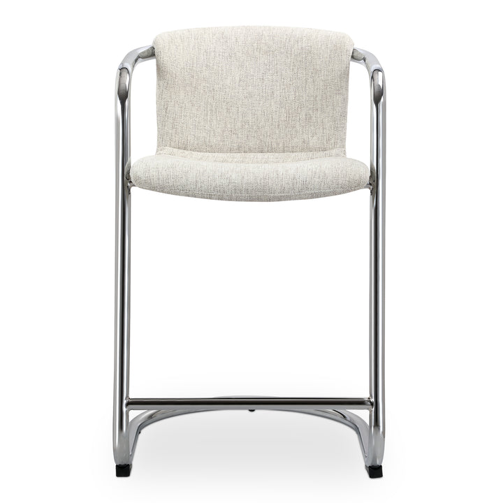 Moe's Home Collection - Freeman Chrome Frame Counter Stool Blended Cream - Set of 2 - PK-1115-37 | American Home Furniture