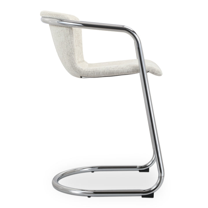 Moe's Home Collection - Freeman Chrome Frame Counter Stool Blended Cream - Set of 2 - PK-1115-37 | American Home Furniture