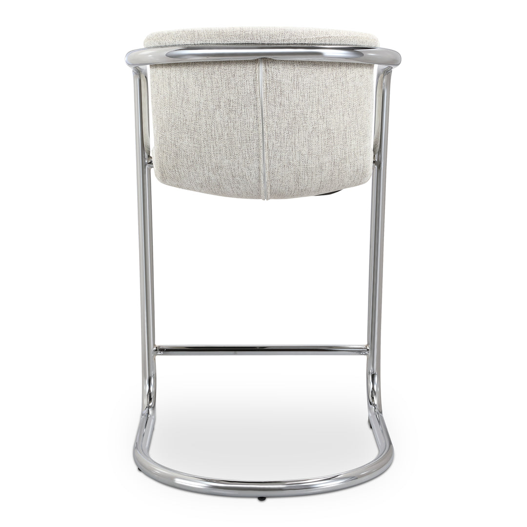 Moe's Home Collection - Freeman Chrome Frame Counter Stool Blended Cream - Set of 2 - PK-1115-37 | American Home Furniture