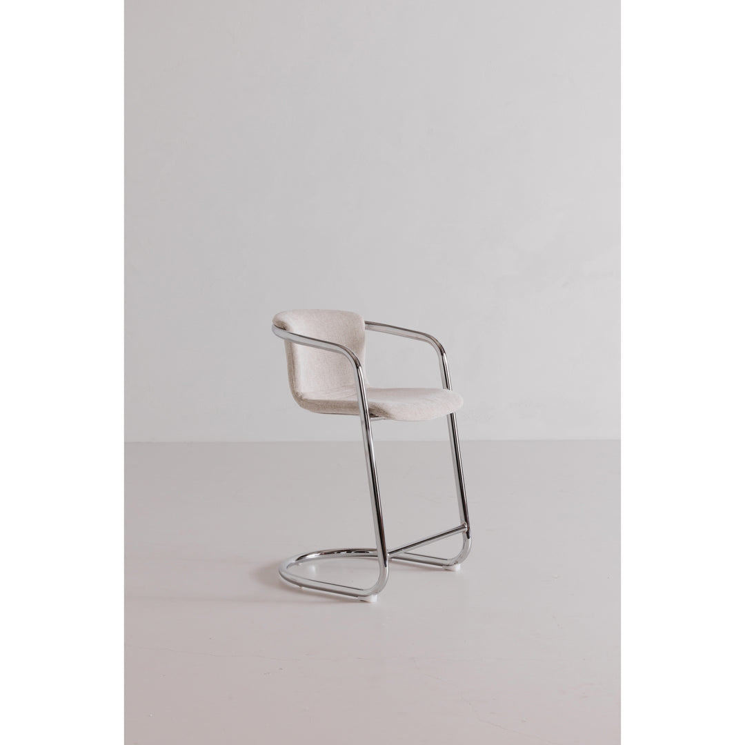 Moe's Home Collection - Freeman Chrome Frame Counter Stool Blended Cream - Set of 2 - PK-1115-37 | American Home Furniture