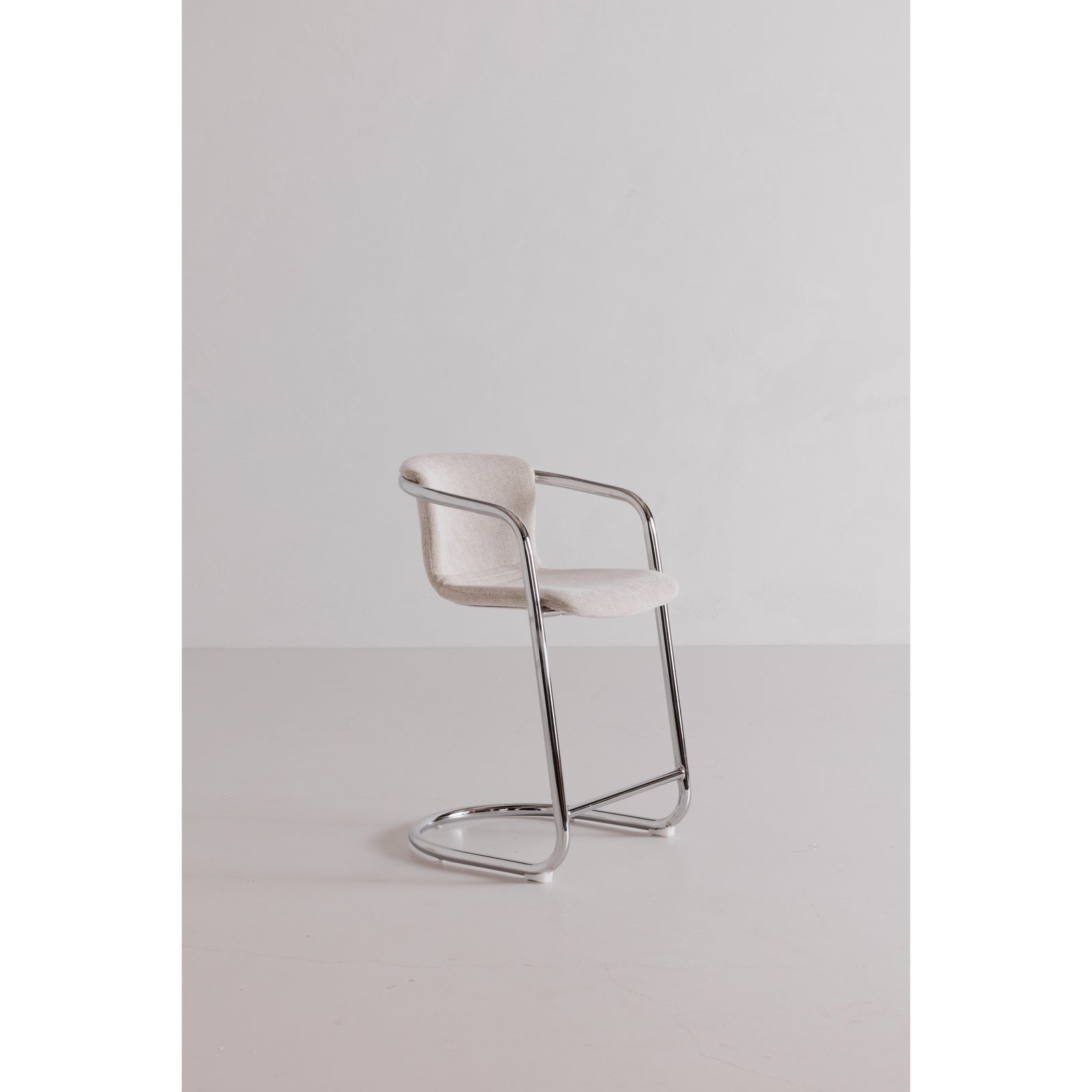 Moe's Home Collection - Freeman Chrome Frame Counter Stool Blended Cream - Set of 2 - PK-1115-37 | American Home Furniture