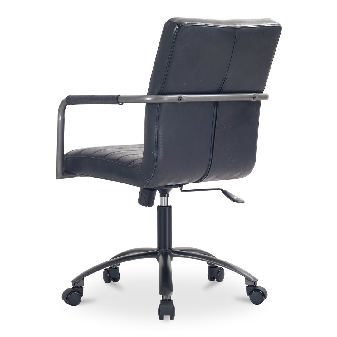 Moe's Home Collection - Roy Office Chair Black Leather - PK-1116-02 | American Home Furniture