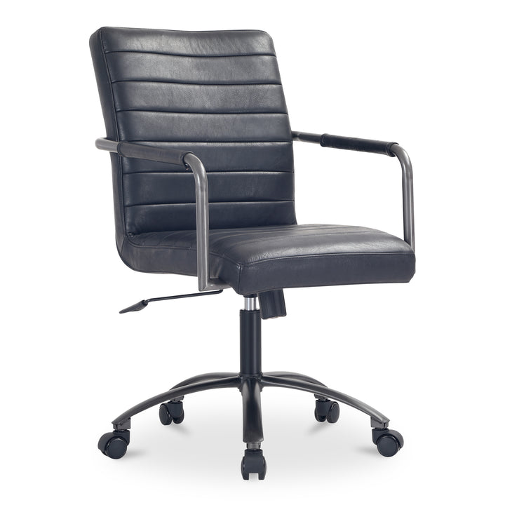 Moe's Home Collection - Roy Office Chair Black Leather - PK-1116-02 | American Home Furniture