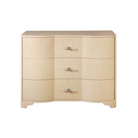 Three Drawer Chest In Natural Grasscloth - PLYMOUTH NAT