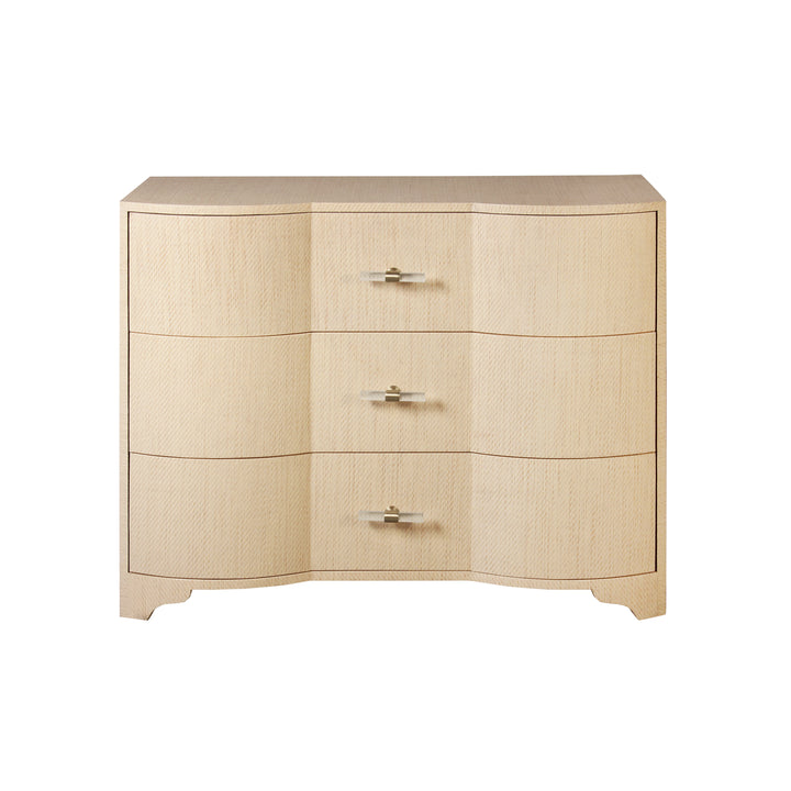 Three Drawer Chest In Natural Grasscloth - PLYMOUTH NAT