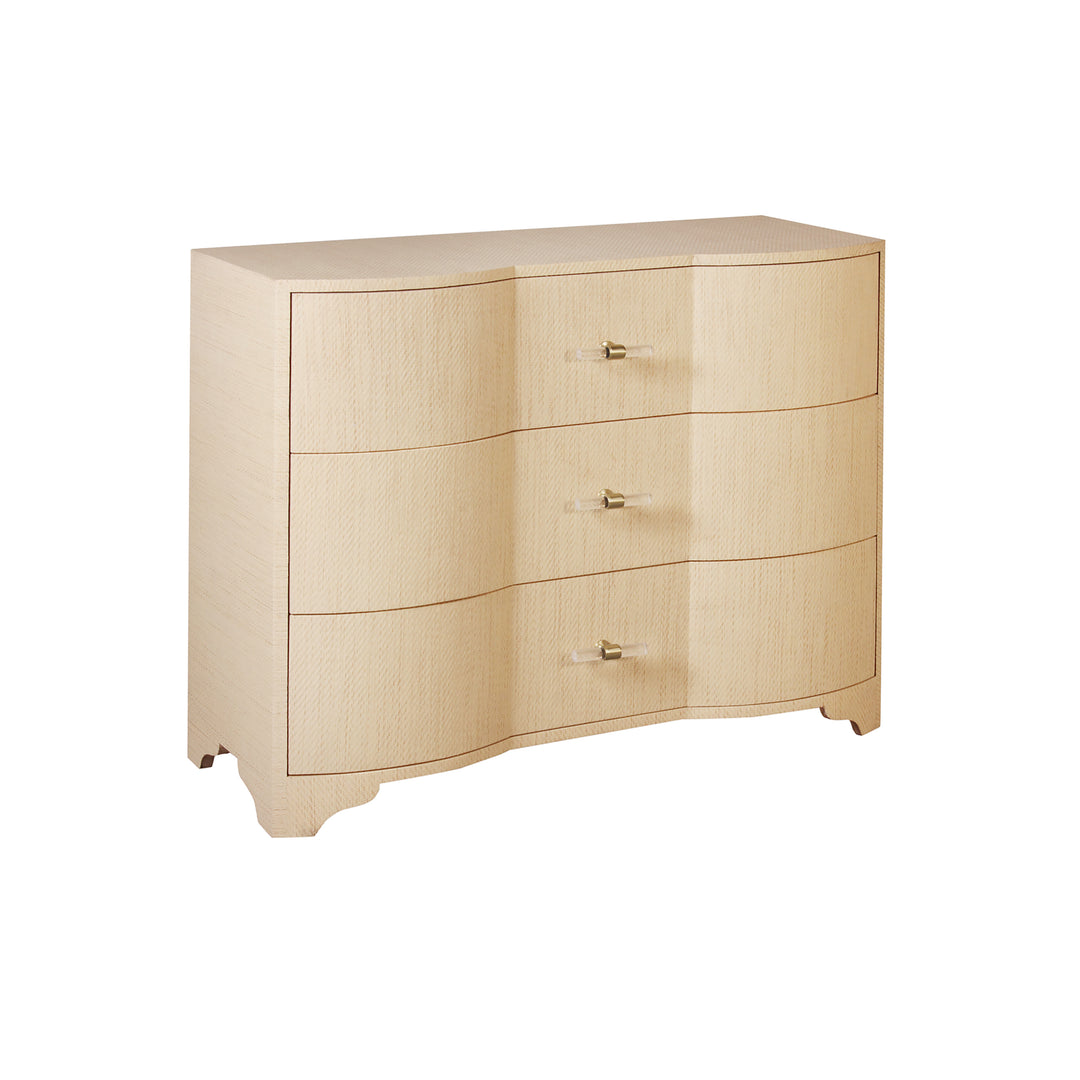 Three Drawer Chest In Natural Grasscloth - PLYMOUTH NAT
