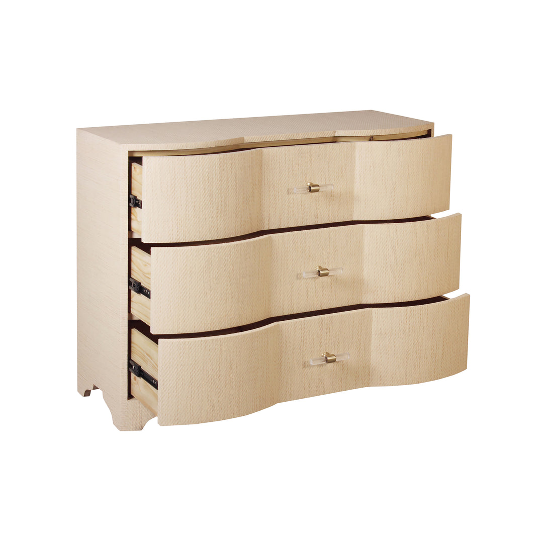 Three Drawer Chest In Natural Grasscloth - PLYMOUTH NAT