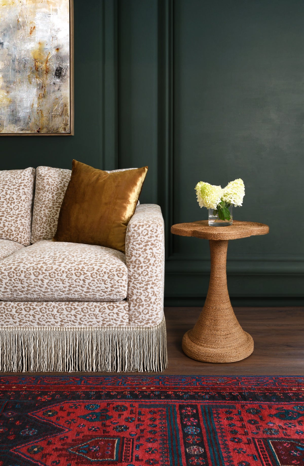 Clover Top Side Table In Wrapped Rope - PRIMROSE