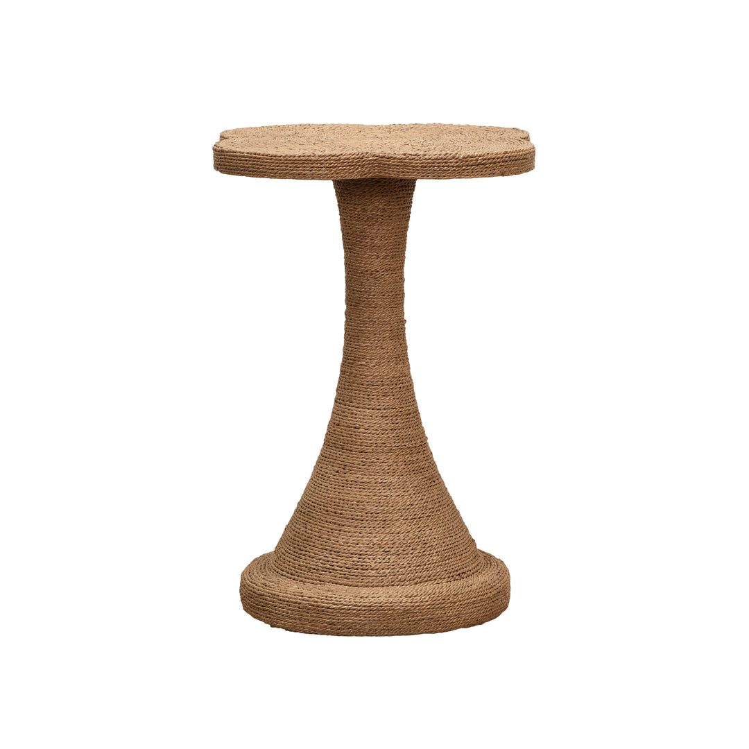 Clover Top Side Table In Wrapped Rope - PRIMROSE