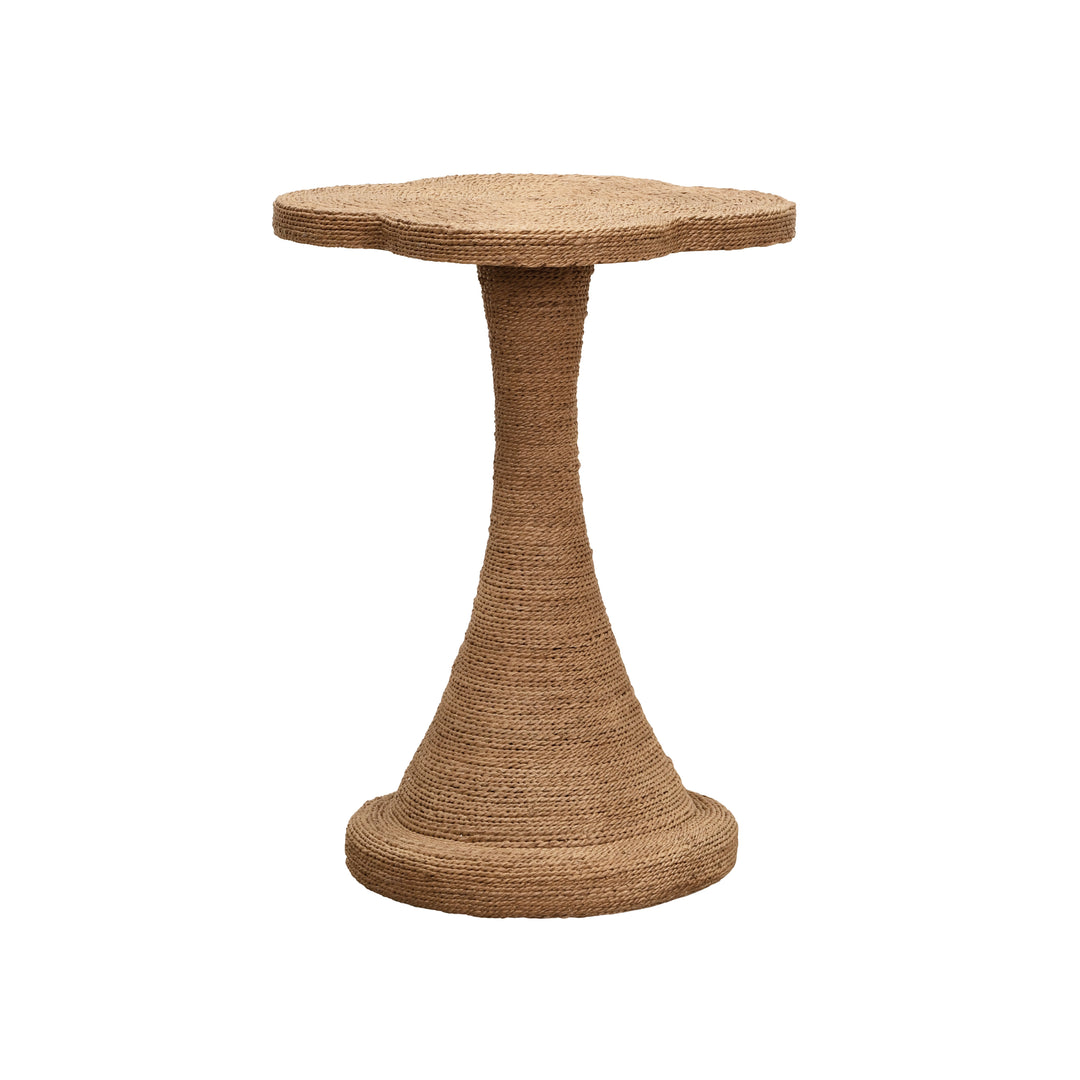 Clover Top Side Table In Wrapped Rope - PRIMROSE