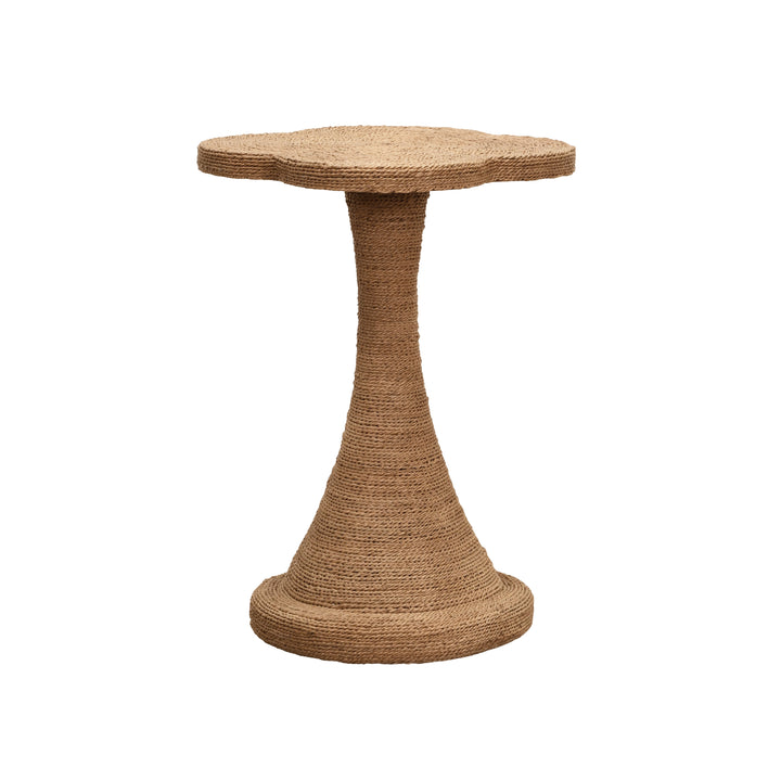 Clover Top Side Table In Wrapped Rope - PRIMROSE