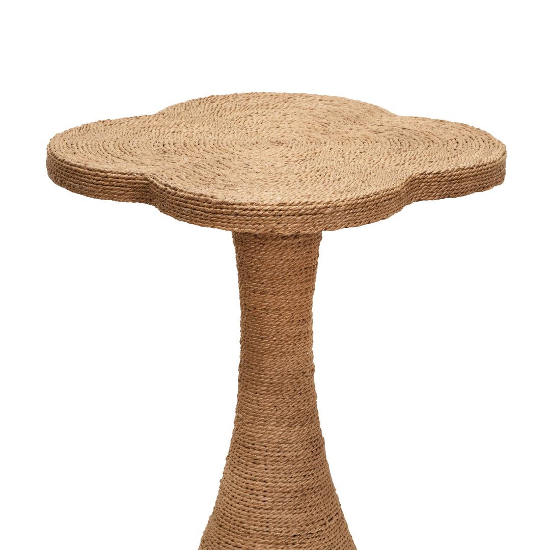 Clover Top Side Table In Wrapped Rope - PRIMROSE