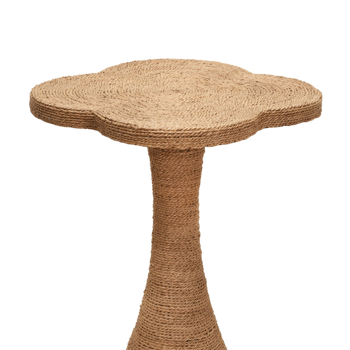 Clover Top Side Table In Wrapped Rope - PRIMROSE