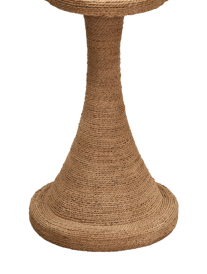Clover Top Side Table In Wrapped Rope - PRIMROSE