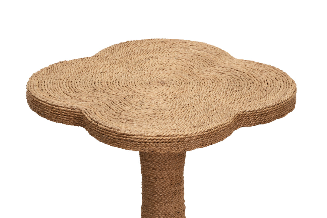 Clover Top Side Table In Wrapped Rope - PRIMROSE