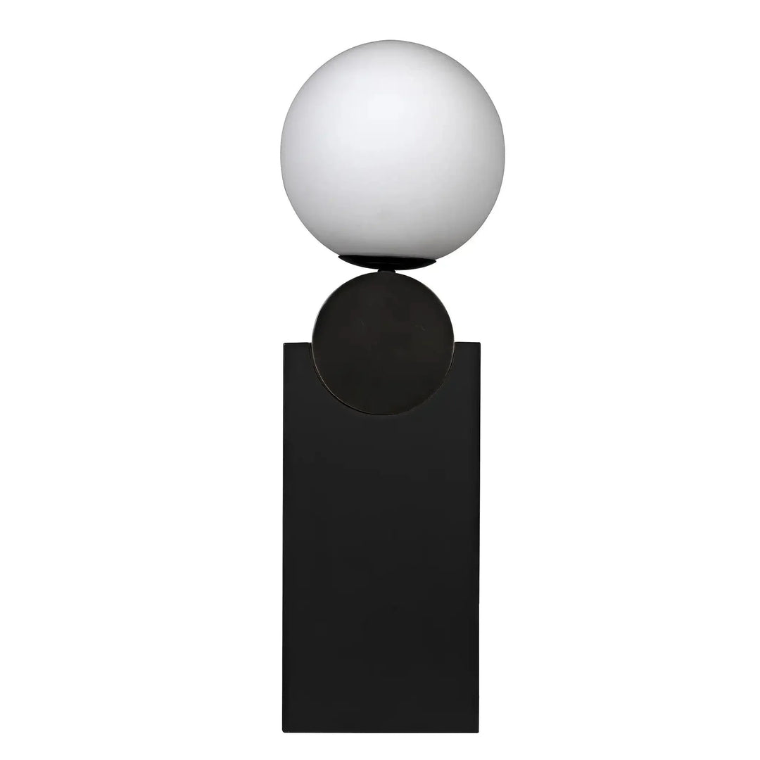 Kate Table Lamp, Black Metal with Antique Brass Accent - AmericanHomeFurniture