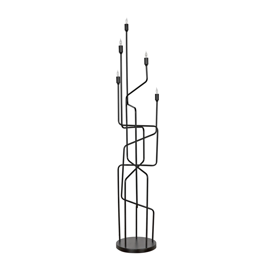 American Home Furniture | Noir - Moriarty Floor Lamp, Black Metal