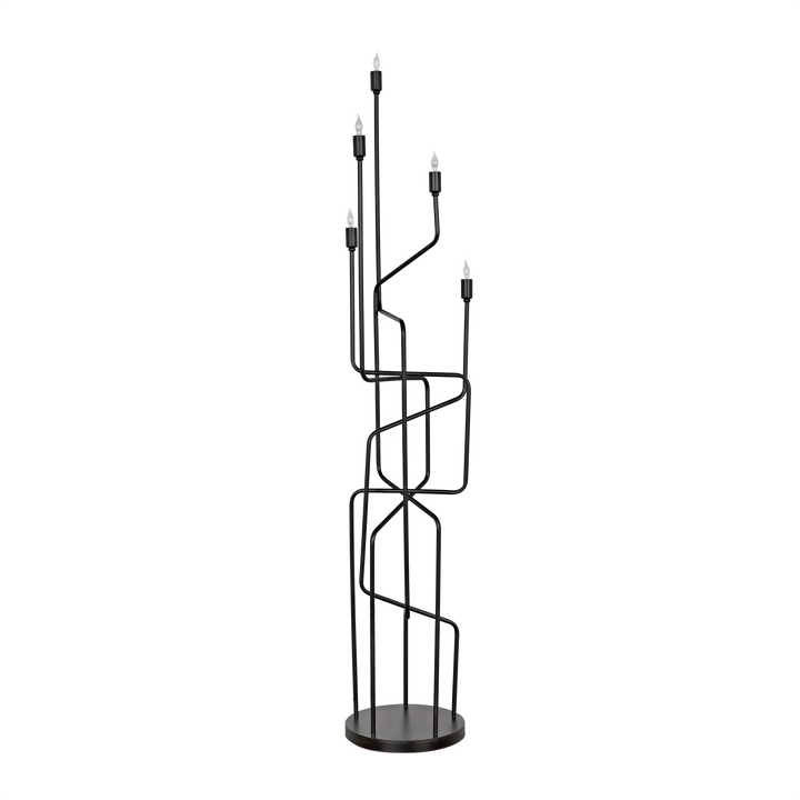 American Home Furniture | Noir - Moriarty Floor Lamp, Black Metal