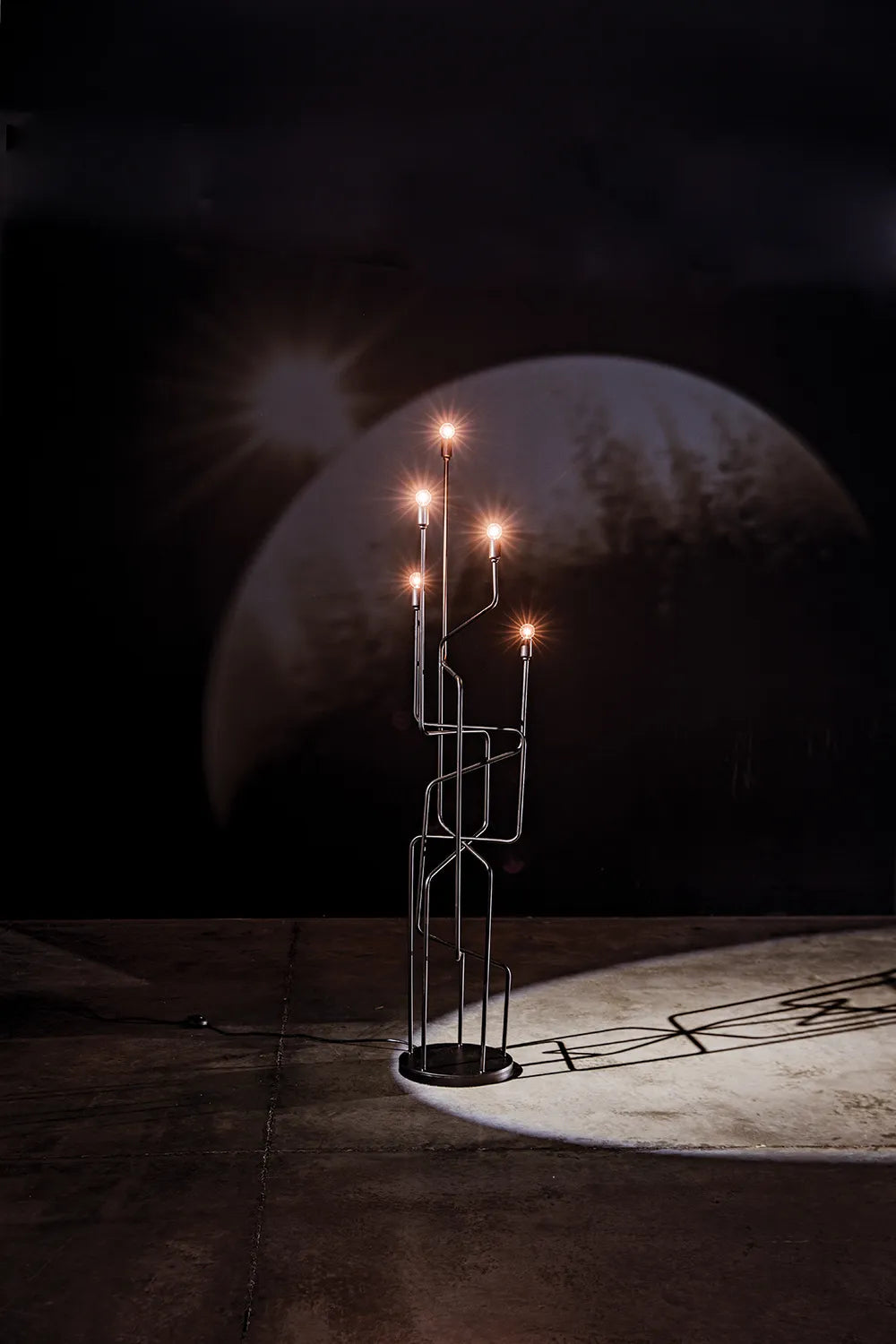 American Home Furniture | Noir - Moriarty Floor Lamp, Black Metal