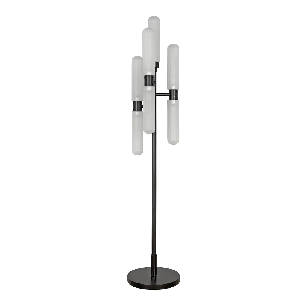 Dominique Floor Lamp, Black Metal - AmericanHomeFurniture