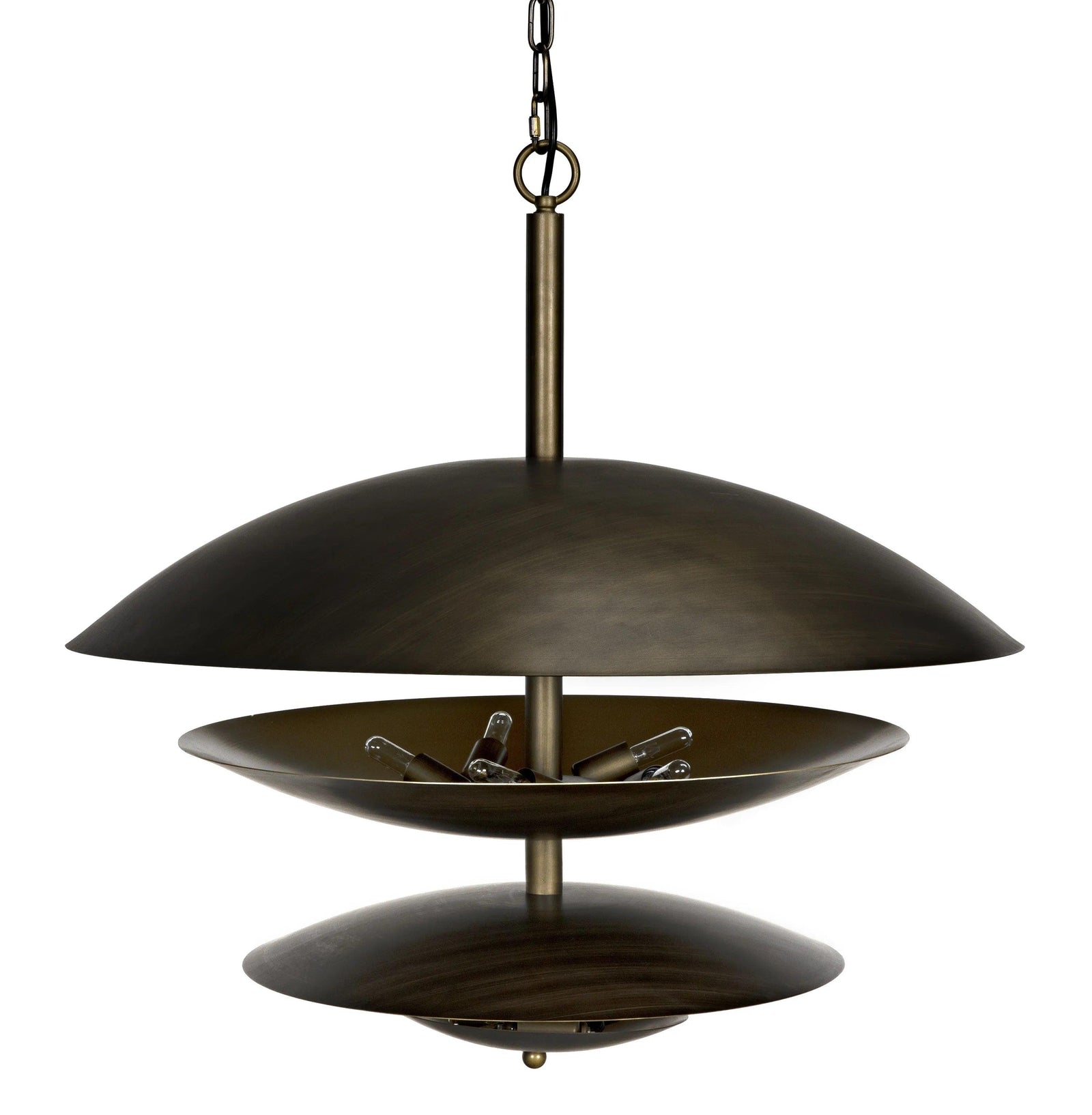 Noir Nora Chandelier, Metal with Aged Brass Finish CHANDELIERS
