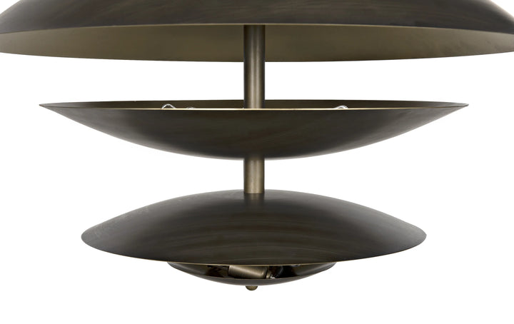 American Home Furniture | Noir - Nora Chandelier, Metal with Aged Brass Finish