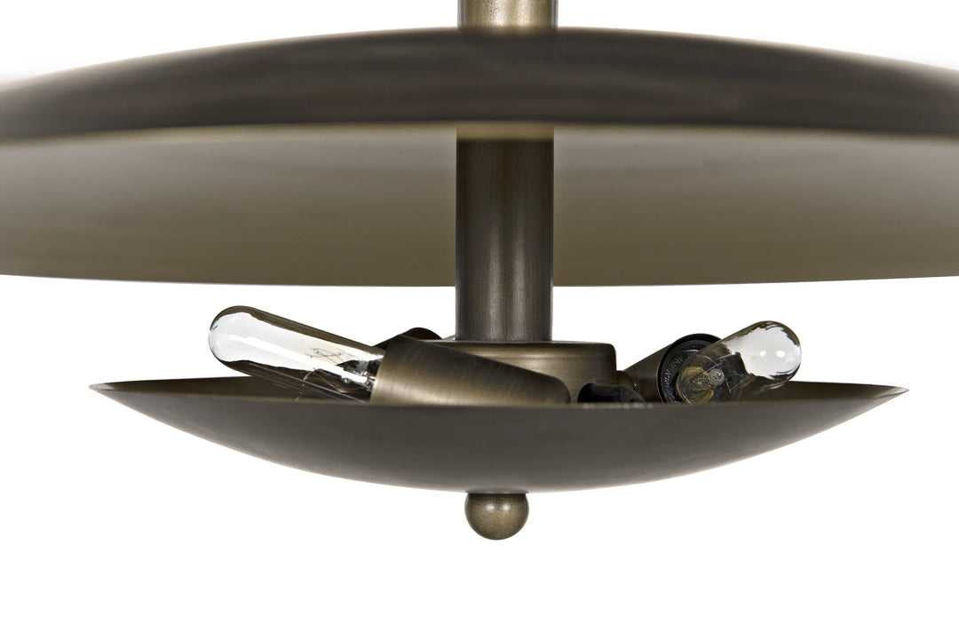 American Home Furniture | Noir - Nora Chandelier, Metal with Aged Brass Finish