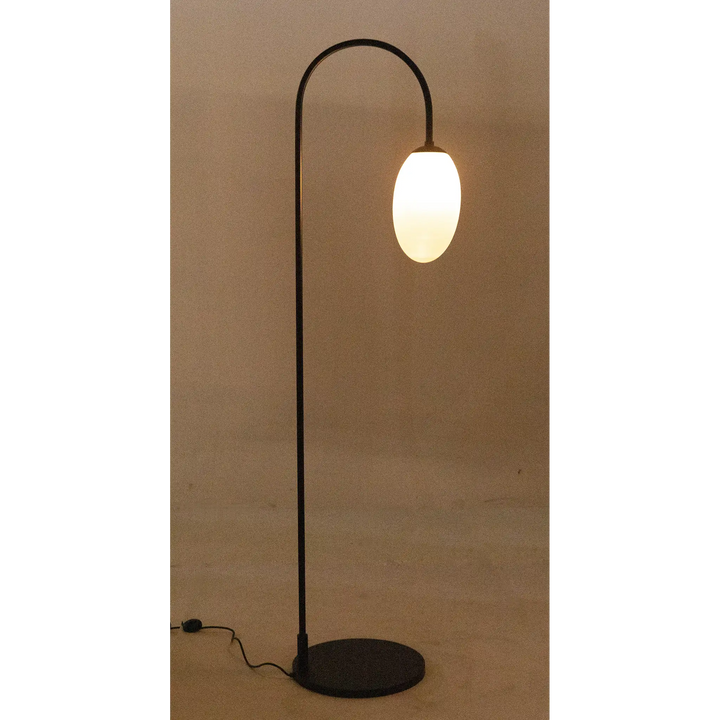 American Home Furniture | Noir - Swan Floor Lamp, Black Steel