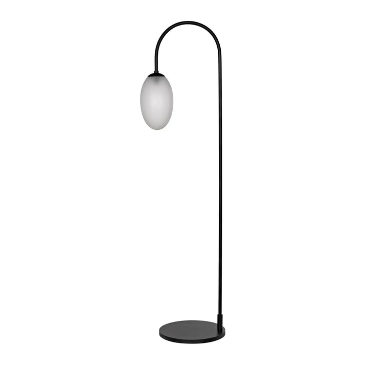 Swan Floor Lamp, Black Steel