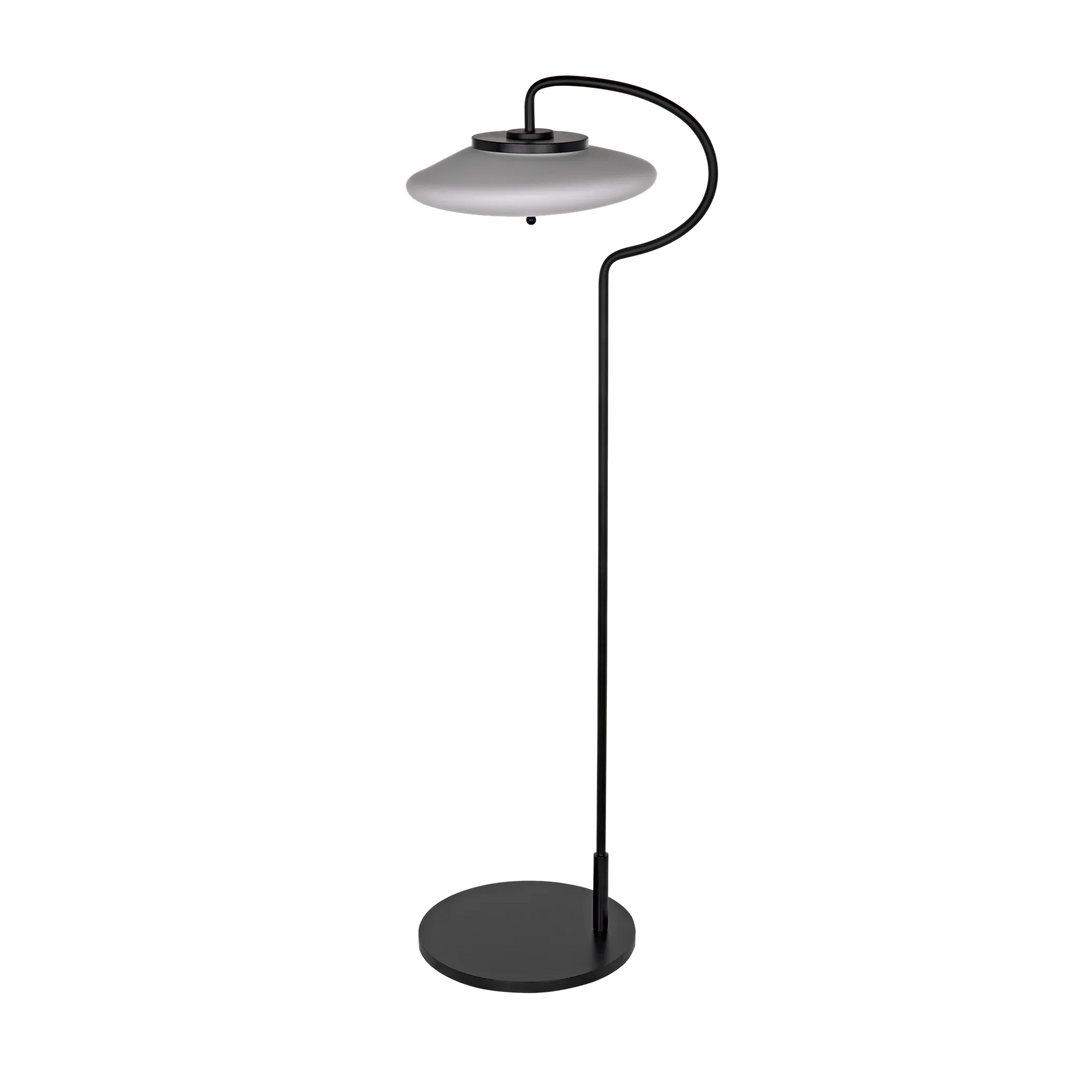 American Home Furniture | Noir - Lolibri Floor Lamp, Black Steel