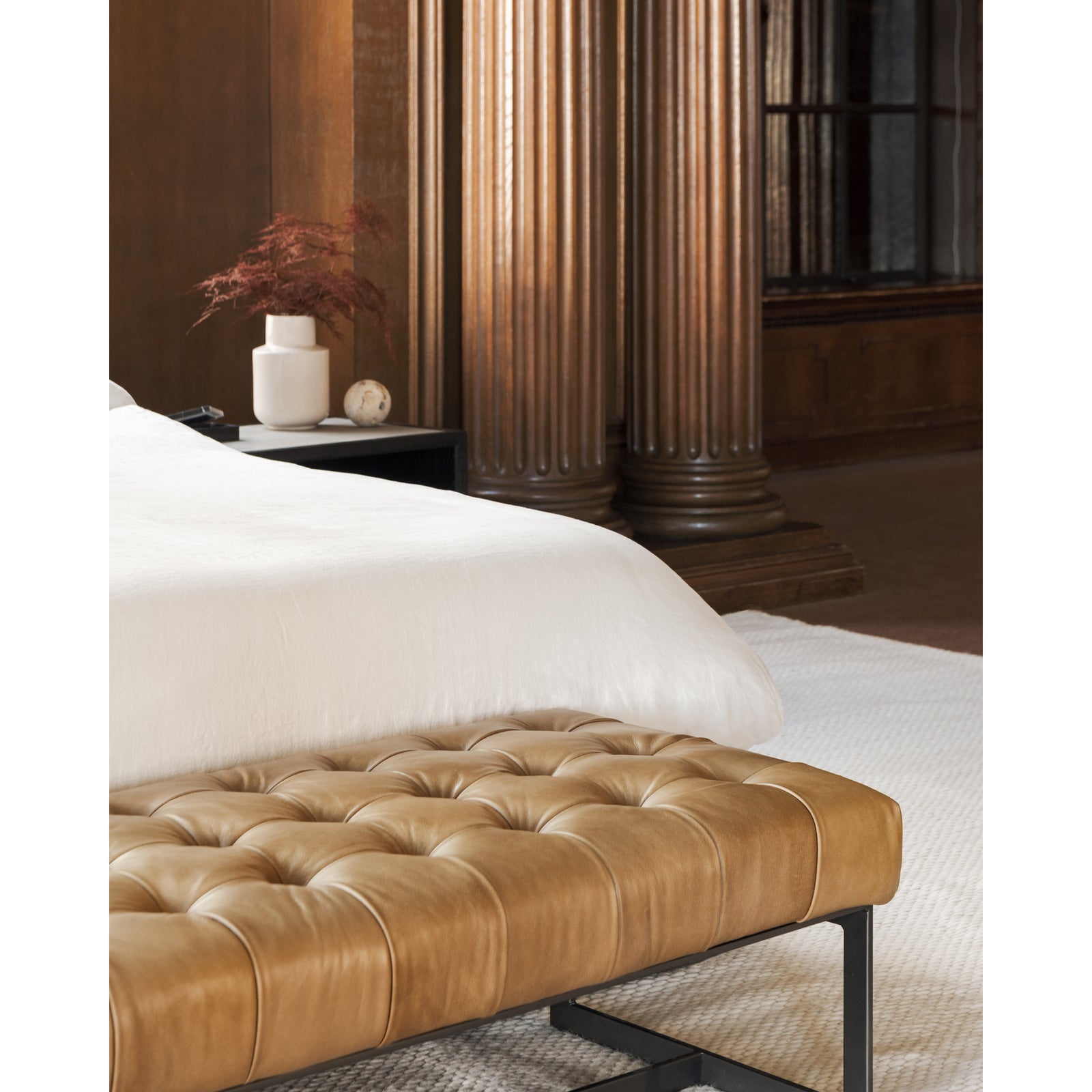 Moe's Home Collection - Wyatt Leather Bench Tan - QN-1002-40 | American Home Furniture