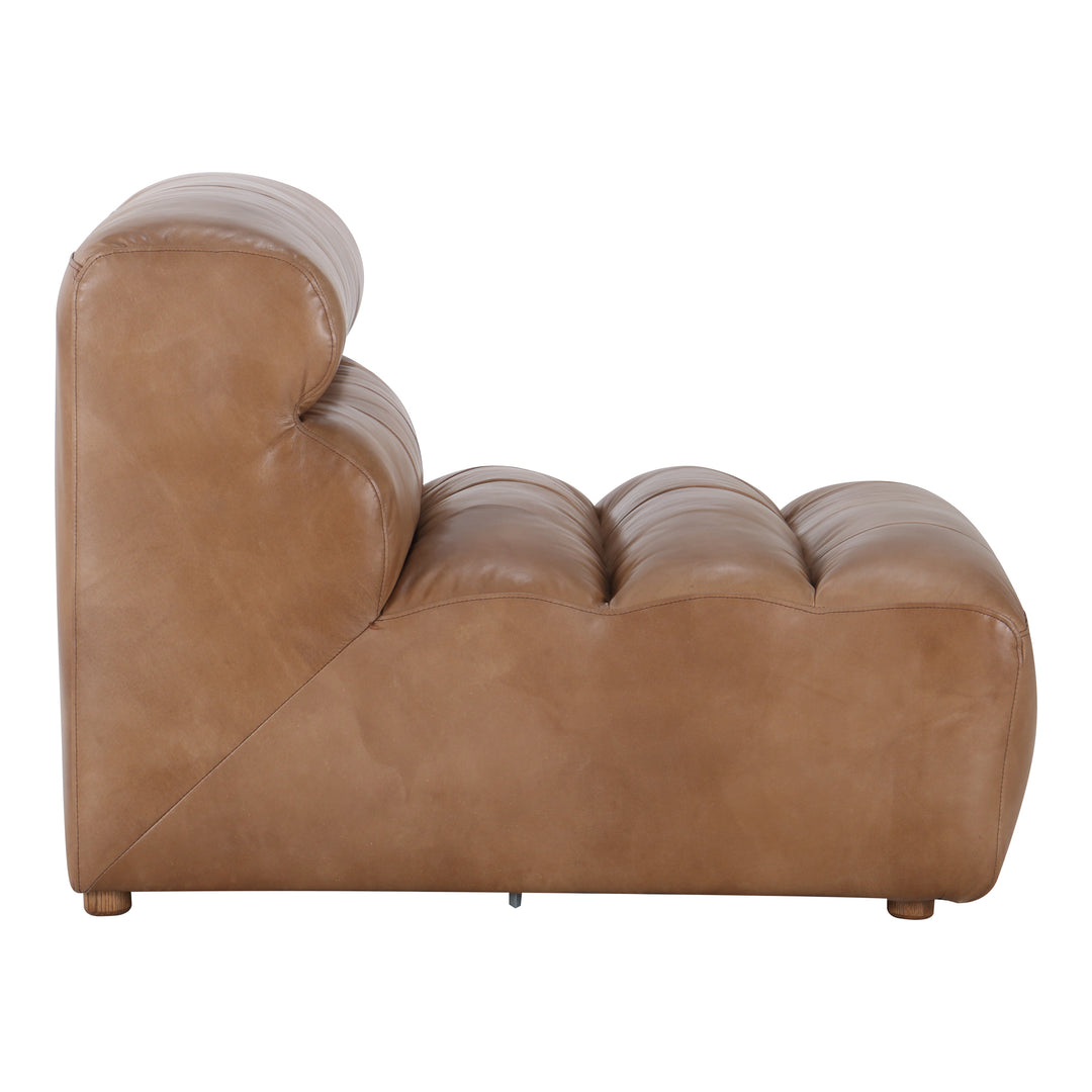 Moe's Home Collection - Ramsay Leather Slipper Chair Tan - QN-1009-40 | American Home Furniture