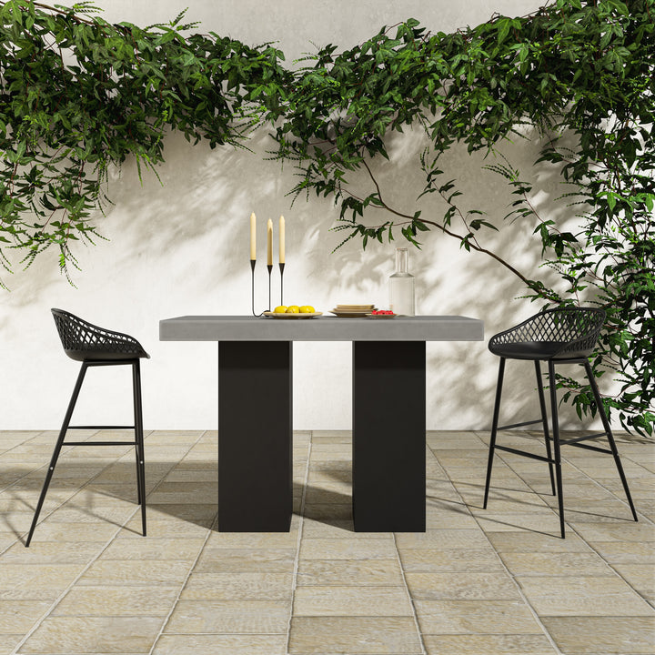 Moe's Home Collection - Piazza Outdoor Barstool Black - Set Of Two - QX-1004-02 | American Home Furniture