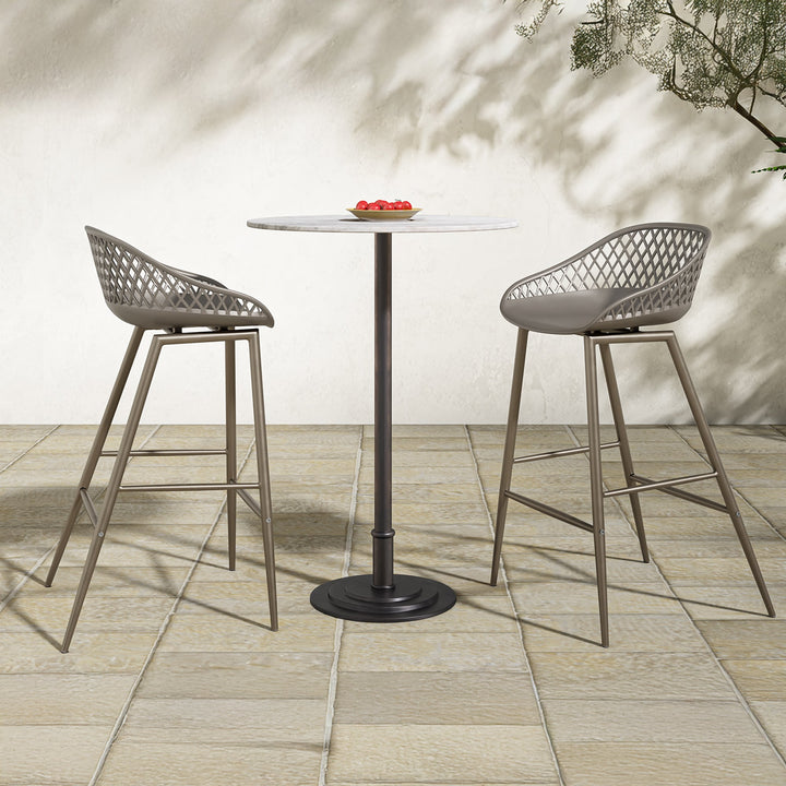 Piazza Outdoor Counter Stool Grey - Set Of Two