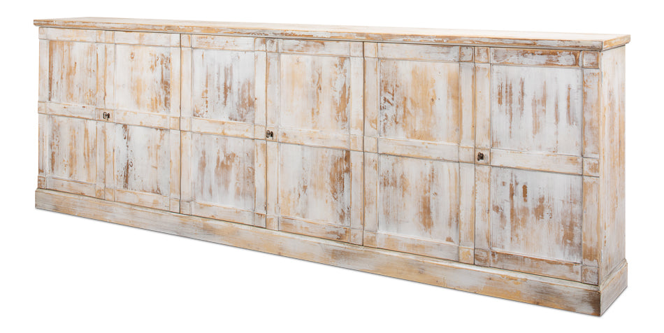 American Home Furniture | Sarreid - Luciana 6 Wood Dr Buffet 112 Disr.Wht 