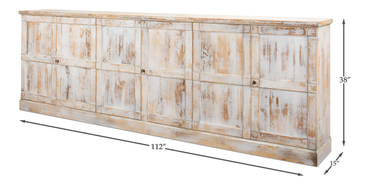 American Home Furniture | Sarreid - Luciana 6 Wood Dr Buffet 112 Disr.Wht 