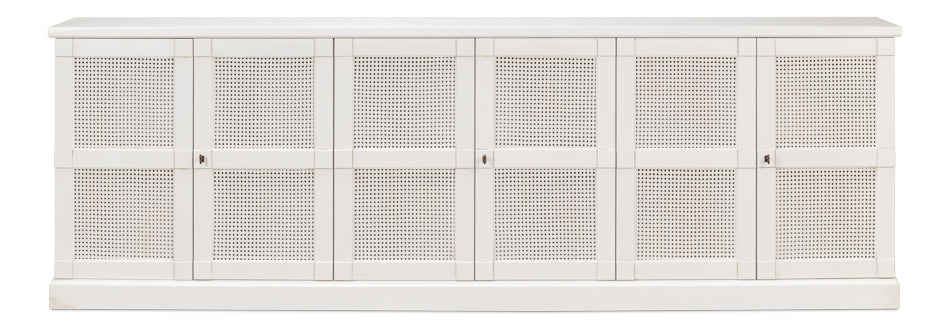 American Home Furniture | Sarreid - Luciana 6 Cane Dr Buffet 112 Cortina Wh