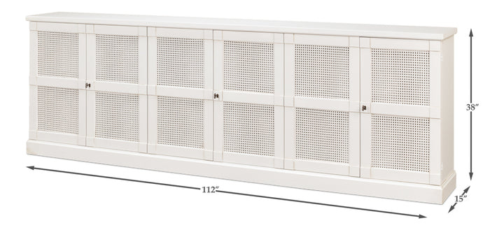 American Home Furniture | Sarreid - Luciana 6 Cane Dr Buffet 112 Cortina Wh