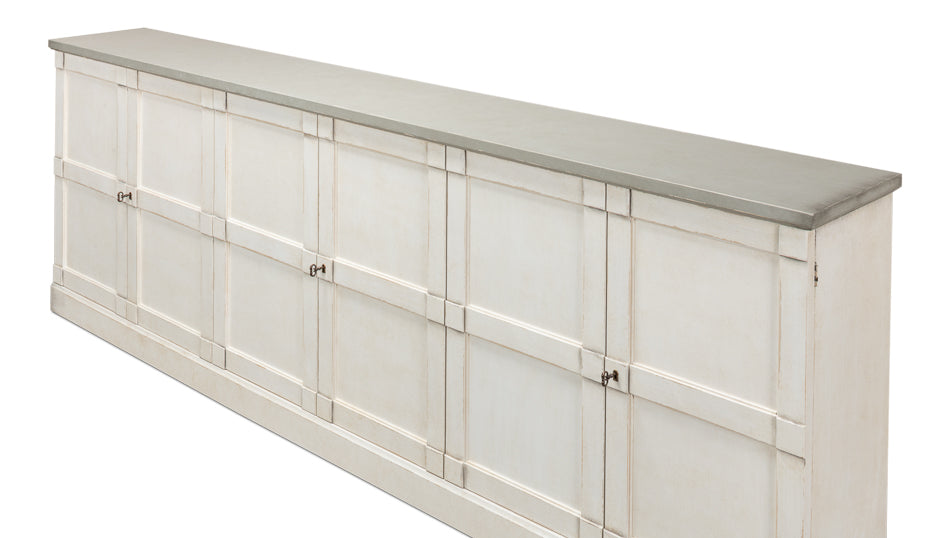 American Home Furniture | Sarreid - Luciana Wood Drs Buffet 112 St.Wht Grey