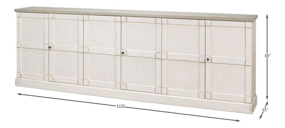 American Home Furniture | Sarreid - Luciana 6 Wood Dr Buffet 112 Wh/Wh G.Qz