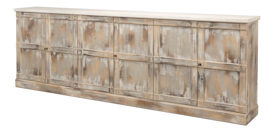 American Home Furniture | Sarreid - Luciana Wood Drs Buffet 112 Grey Stucco