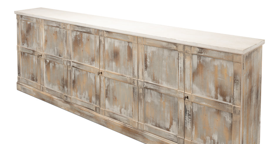 American Home Furniture | Sarreid - Luciana Wood Drs Buffet 112 Grey Stucco