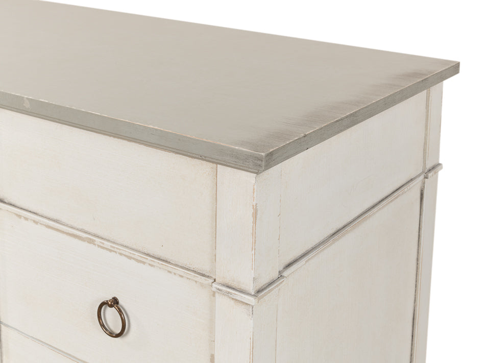 American Home Furniture | Sarreid - Azzalene Dresser Stucco Wht - Grey Quartz