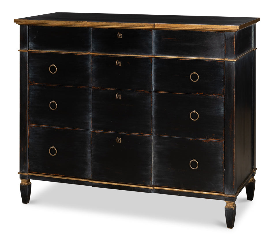 American Home Furniture | Sarreid - Azzalene Single Dresser - Black W/Gold