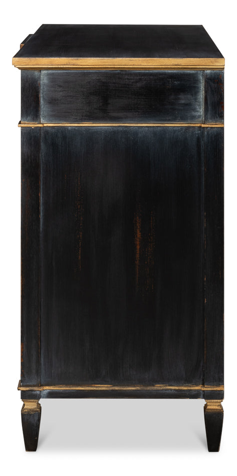 American Home Furniture | Sarreid - Azzalene Single Dresser - Black W/Gold