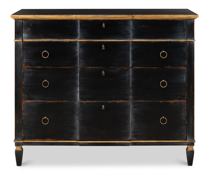 American Home Furniture | Sarreid - Azzalene Single Dresser - Black W/Gold