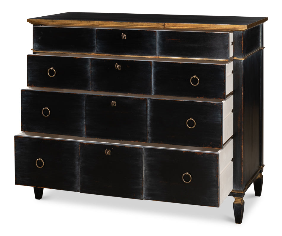 American Home Furniture | Sarreid - Azzalene Single Dresser - Black W/Gold