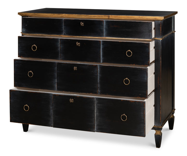 American Home Furniture | Sarreid - Azzalene Single Dresser - Black W/Gold